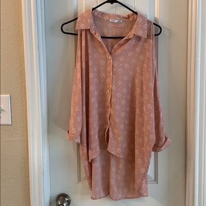 Dex Peach Floral Blouse